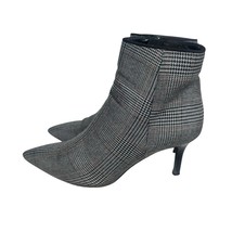 Cabi Dandy Glen Plaid Black &amp; Gray Stiletto Ankle Booties 6M Side Zip Po... - $636.51 MXN