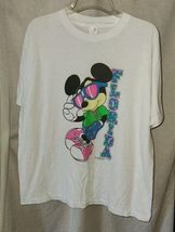 VTG Sherry Tag Single Stitch Mickey Mouse Florida White XL Tshirt Neon G... - $34.99