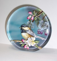 Fenton Glass Chickadee Cherry Blossoms Jewel Paperweight Ltd Ed Spindler #1/23 - £216.72 GBP