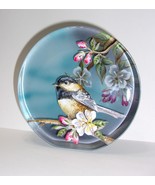 Fenton Glass Chickadee Cherry Blossoms Jewel Paperweight Ltd Ed Spindler... - £211.97 GBP