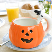 Pumpkin Shaped Coffee Mug For Halloween - £24.43 GBP