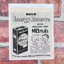 1949 Nestles Instant Hot Cocoa - Build Energy Reserves - Original Retro PRINT AD - £9.92 GBP