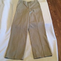 Size 12 Slim Chaps pants khaki uniform flat front adjustable waist boys - £7.82 GBP