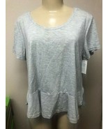 Women&#39;s Short Sleeve Ruffle Night Shirt Gown ~ Gilligan O&#39;Malley Sz M Gr... - $11.77 CAD