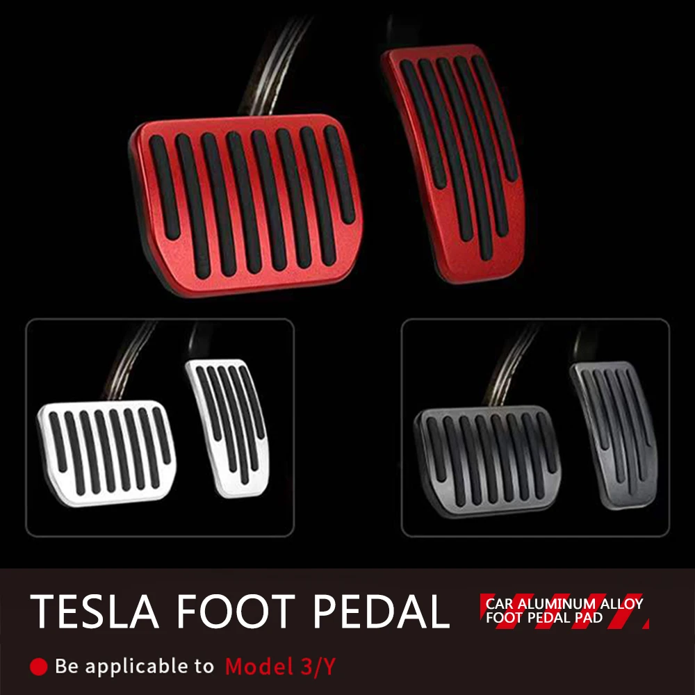 Aluminum alloy foot pedal for tesla model 3 y 2021 2023 car accelerator gas fuel brake thumb200
