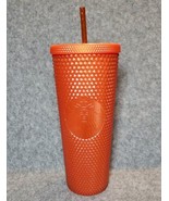 Starbucks Orange Pearlized Bling Cold Cup Venti Studded Tumbler - £22.05 GBP