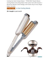 Hair Crimper Waver Tool, Ionic Deep Waver Curling Iron, Anti-Scald, Dual... - $68.05 CAD