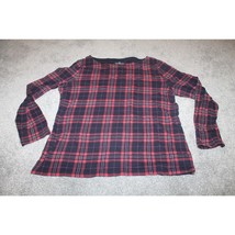 Women&#39;s Size XL Talbots Flannel Shirt Long Sleeve Red Plaid - £27.69 GBP