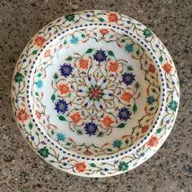 10&quot; Marble Fruit Bowl Handmade Pietra Dura Inlay Gift and Decor - £376.48 GBP