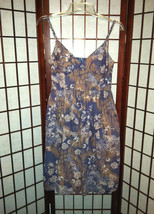 b.i.y.a.y.c.d.a. casual spaghetti strap dress women&#39;s size 12 blue &amp; brown - £5.49 GBP