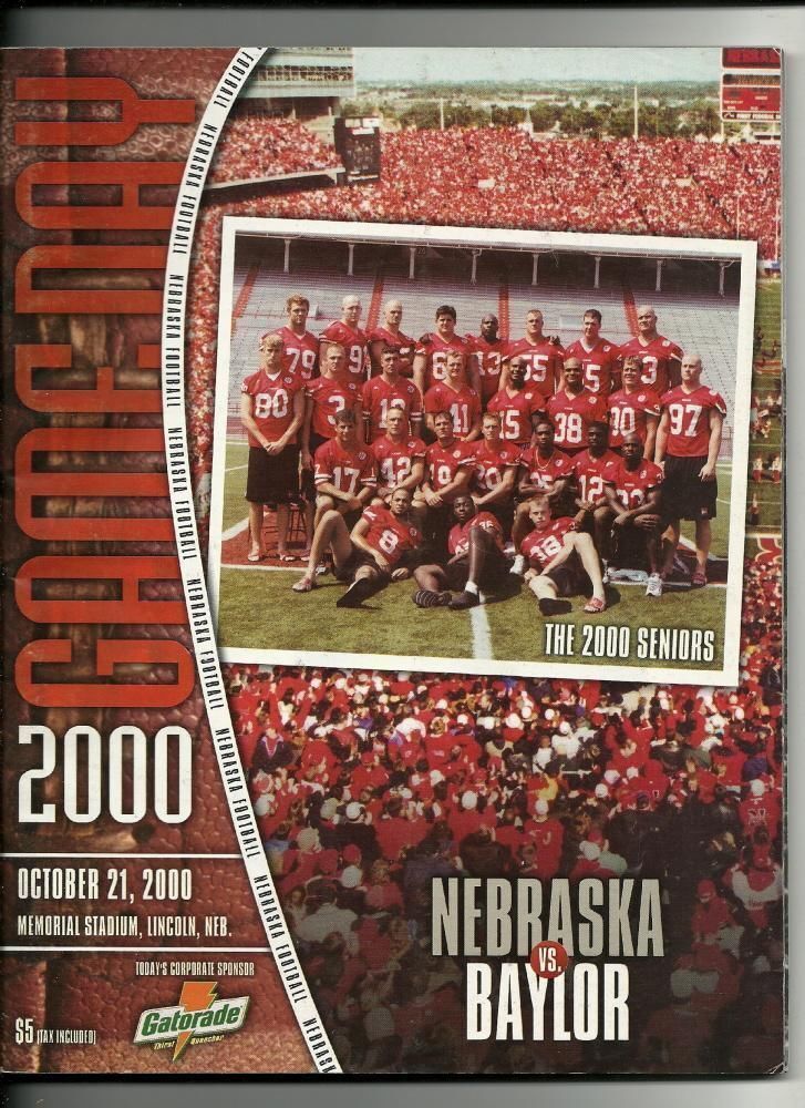 2000 NCAA Football Program Baylor @ Nebraska Oct 21st - $15.00