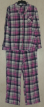 Excellent Womens Nautica Pink Plaid Super Soft Fleece Pajama Set Size Large - £22.03 GBP