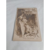 Vintage  Christmas Postcard unposted written Family Child Fireplace Gibs... - $96.72 MXN