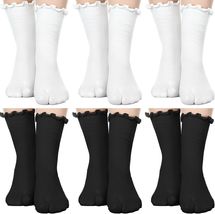 6 Pairs of Breathable Tabi Split Toe Socks - Comfort Meets Style for All - $35.59