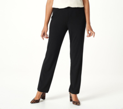 Susan Graver Essentials Liquid Knit Straight Leg Pants - Black, Small - $29.69