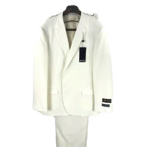 Bolzano Uomo Collezione Men&#39;s 2 Piece Off White Suit Pleated Pants Size 48R - £87.94 GBP