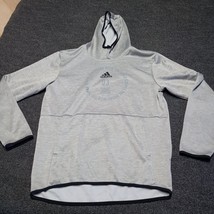 Adidas Hoodie Adult Medium Gray Pullover Sweater Sweatshirt 3 Stripe Logo - $18.47