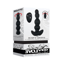 Evolved Bump n&#39; Groove Rechargeable Remote-Controlled Vibrating Silicone Beaded  - £77.05 GBP