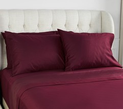 Home Reflections 1000TC Easy Care Sheet Set w/Extra Cases Burgundy QN NWOT - £58.27 GBP