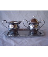 Vintage Farberware Creamer, Sugar with Lid, and Tray - £15.66 GBP