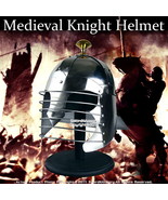 Medieval Knight Helmet with Helmet Liner Display Stand - £46.91 GBP