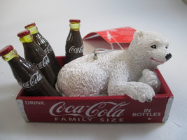 Coca-Cola Kurt Adler Polar Bear Cub in Crate Bottles Christmas Ornament ... - £9.49 GBP