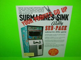SUB-PACK Original NOS 1973 Retro Arcade Game Flyer Submarines Deep Sea - £20.50 GBP