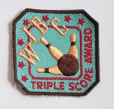 Vintage WIBC Triple Score Award 2-3/4&quot; x 2-3/4&quot; Embroidered Patch - £4.70 GBP