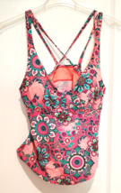 Catalina Tankini Top Womens XL 16 - 18 Pink Floral Swim Tank Bathing Sui... - $20.85