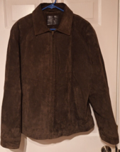 Saddlebred Leather Bomber Jacket Dark Brown Suede Mens Sz M - $54.32