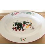 Disney Ceramic Serving Platter 15x11½&quot;  Holiday Santa Mickey Mouse and F... - £23.63 GBP