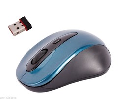 Blue Wireless Optical mouse with Mini usb receiver for Dell Toshiba Apple Laptop - £18.52 GBP