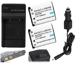 2 Battery with car wall Charger for NIKON EN-EL10 CoolPix S220 S230 S300... - $23.98