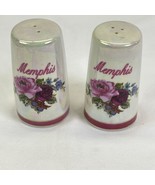 Memphis Pearlescent Rose Salt &amp; Pepper Iridescent Shakers 3.5&quot; - £3.52 GBP
