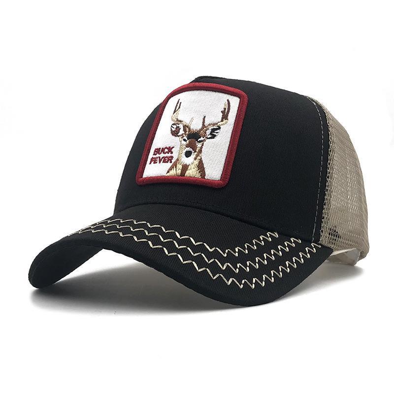 North American Wind Buck Buck Net Hat Street Shade Cap Embroidered Animal Baseba