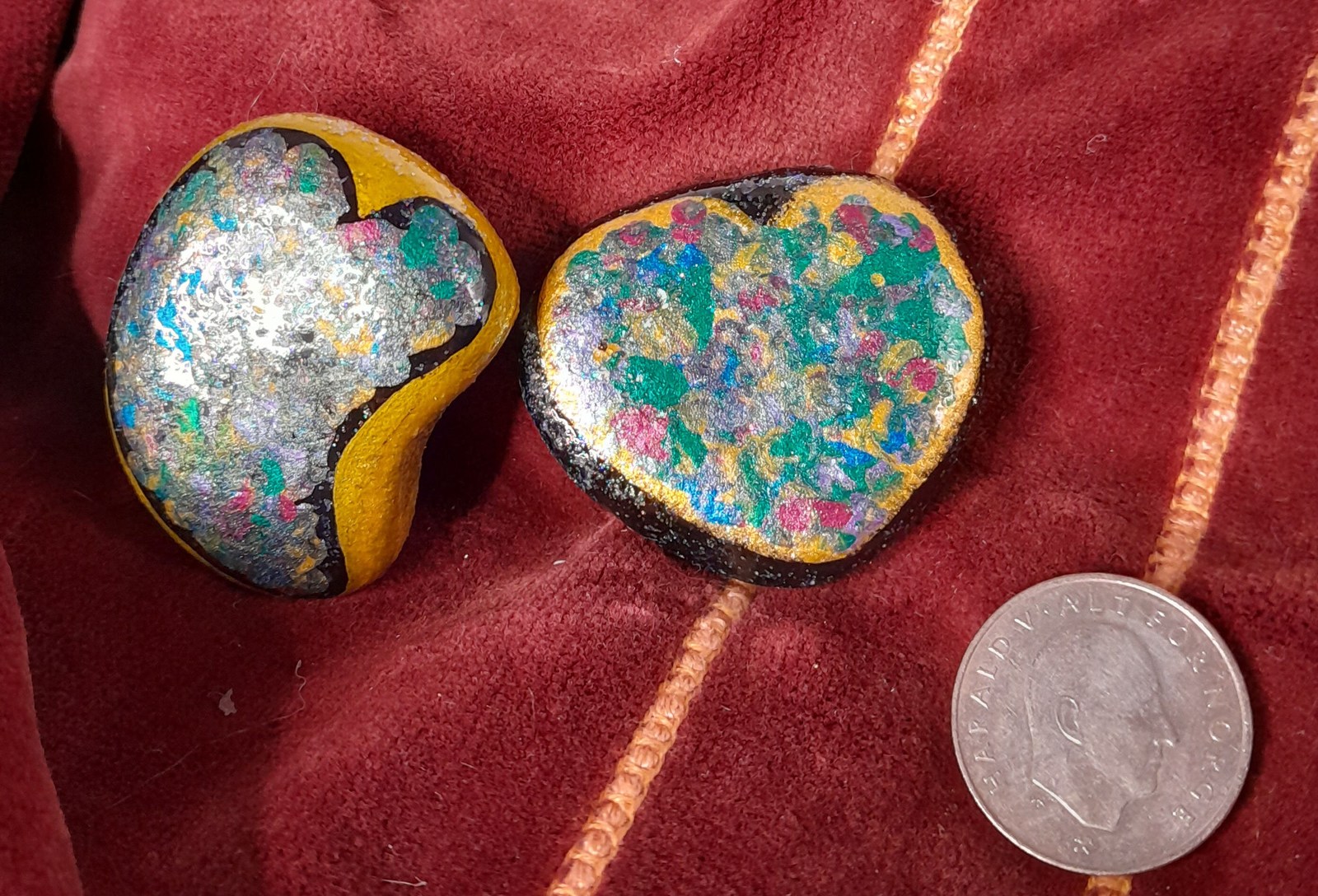 Heart Rocks Magnets Set Decor Gifts Kindness Love Celebrations Valentine... - $6.45