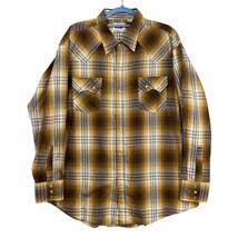 Ely Cattleman Pearl Snap Shirt Mens Extra Extra Large XXL Brown Plaid We... - £13.49 GBP
