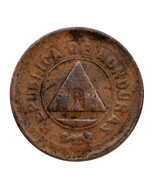 1912 Honduras 2 Centavos Bronze Coin KM #69 Very Fine Condition - $688.61 MXN