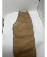 Carhartt Dungaree Fit B11 BRN Canvas Carpenter Dark Tan Pants Men&#39;s Size... - $54.14 CAD