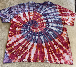 NEW Gildan Men’s Red Pink Purple Blue Spiral Tie Dye Short Sleeve Shirt 2XL XXL - £15.61 GBP