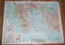 1922 Antique Map Of Greece / Turkey Edirne Smyrna Izmir Occupation War Zone - £30.38 GBP