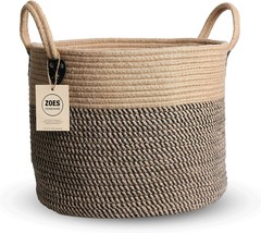 Natural Jute Rope Woven Storage Basket With Handles For Plant,, 14&quot; X 12&quot;. - £30.49 GBP