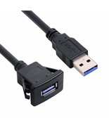 1m Waterproof USB 3.0 Extension Latch Mount Car AUX Cable for Dashboard ... - $23.07