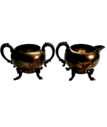 Vintage Sheridan Silver On Copper Silver Plated Creamer &amp; Sugar Set - $510.88 MXN