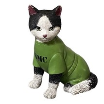 Hamilton Collection Sem Purr Fi Fit Cat Paws Salute USMC Marine Corps Figurine - $32.99