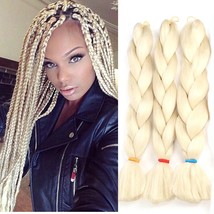 Blonde Jumbo Braids Synthetic Hair Extensions Crochet Braiding 3Pcs 24in... - £11.05 GBP