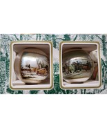 Currier and Ives 2 Satin Ball Ornaments by Pepsi - $15.20