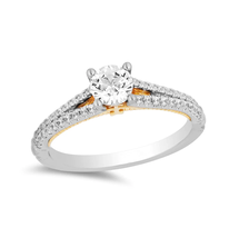 Enchanted Disney Merida 0.69 TCW Diamond Split Shank Two Tone Engagement Ring - £93.50 GBP