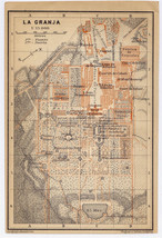 1913 Original Antique Map Of Royal Palace Of La Granja De San Ildefonso / Spain - £16.86 GBP