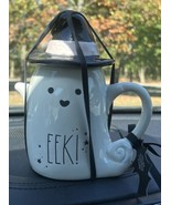 Rae Dunn EEK! Halloween Ghost Mug With Witch Hat Lid And Pink Accents St... - $33.94 CAD
